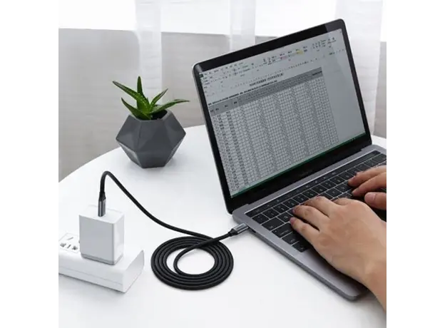 USB კაბელი UGREEN US161 (50751), USB 3.1 Type-c To Type-c Cable, 1.5m, Black, 3 image