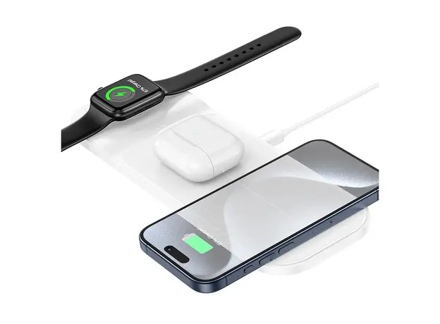 უსადენო დამტენი Hoco CQ5 Step 3-in-1 wireless fast charger White, 5 image