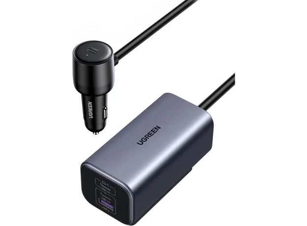 მანქანის დამტენი UGREEN EC706 (35571), 150W, Type-C, USB, Car Charger, Grey