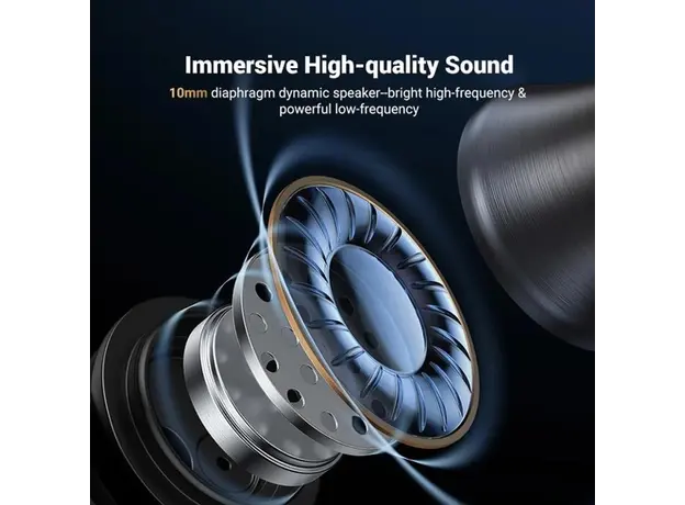 ყურსასმენი UGREEN EP105 (35753), In-Ear Headphones, Wired, 3.5mm, Black, 3 image