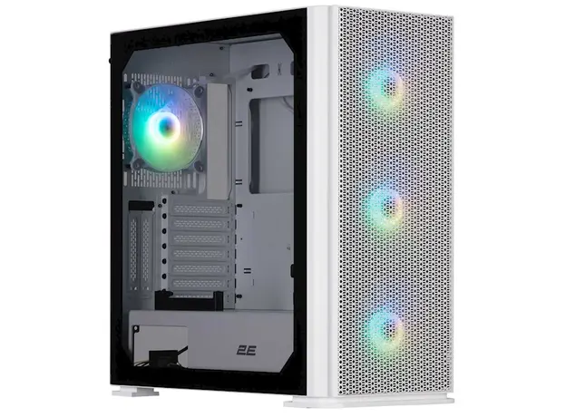 ქეისი 2E 2E-GI01W Vertex, Computer Case, Large MidT, ATX, E-ATX, micro-ATX, mini-ITX, USB 3.0, USB Type-C, 2xUSB 2.0, White, 2 image