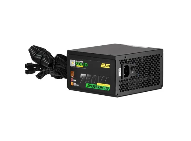 კვების ბლოკი 2E 2E-SP750BRSM-120 Solid, 750W, 80 Plus, Power Supply, Black