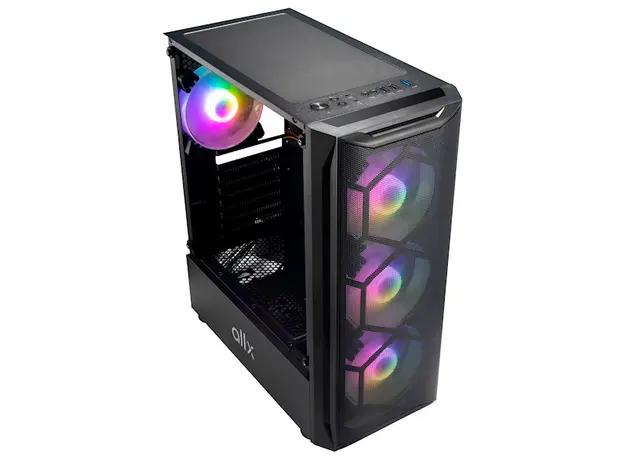 ქეისი ALLX AX-G1944, Computer Case, ATX, MATX, USB 3.0x1, USB 1.0x2, AUDIO, Black, 3 image