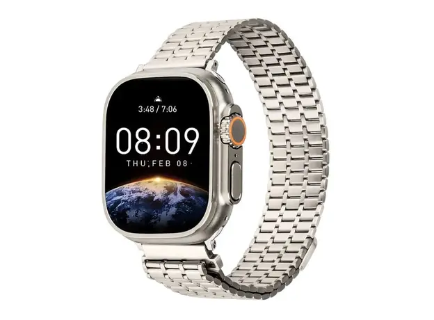 სმარტ საათის სამაჯური TVC LEMONDA Magnetic Strap For Apple Watch Series 10 Ultra 9 8 7 SE 6 5 4 3 2 1 46mm 49mm 45mm 44mm 42mm Metal Watch Band - Starlight, 2 image