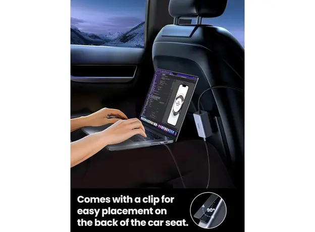 მანქანის დამტენი UGREEN EC706 (35571), 150W, Type-C, USB, Car Charger, Grey, 8 image