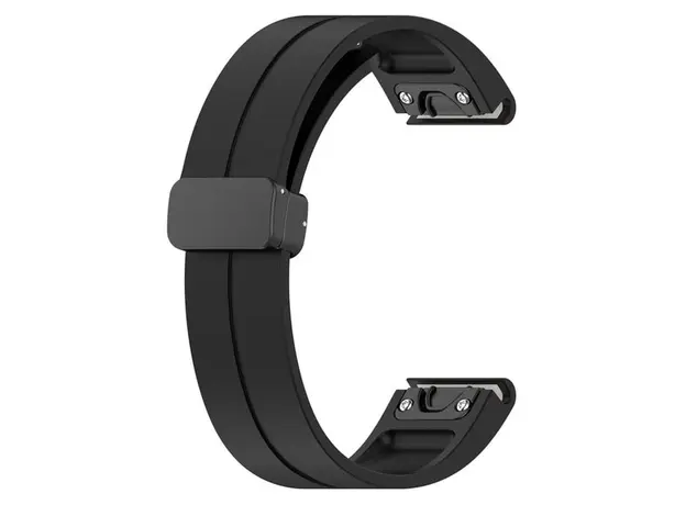 სმარტ საათის სამაჯური 42mm Watch Strap Black Buckle 20mm Magnetic Silicone Band - Black