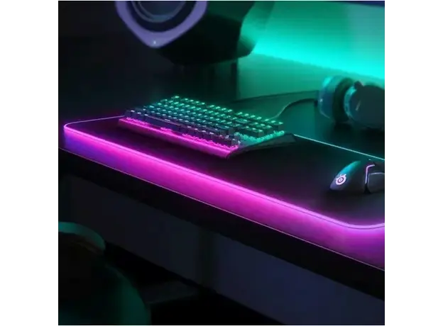 მაუსპადი SteelSeries Mouse Pad QcK Prism Cloth RGB XL (250x210x3mm), black, 4 image