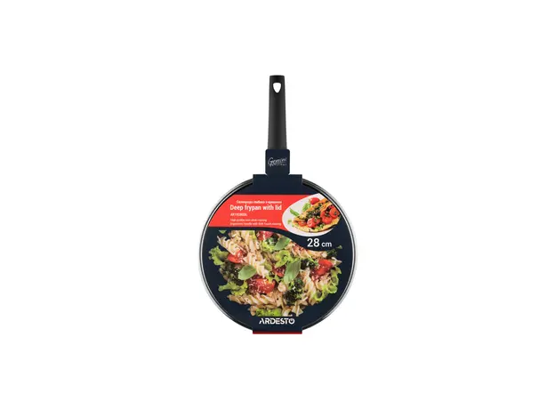 ტაფა Ardesto Deep Fry pan with lid Gemini Gourmet Viareggio, 28cm, aluminium, black, 9 image