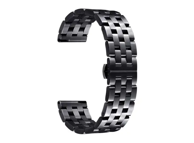 სმარტ საათის სამაჯური 20mm Stainless Steel Watch Band Wrist Strap Replacement for Samsung Galaxy Watch 42mm - Black, 2 image