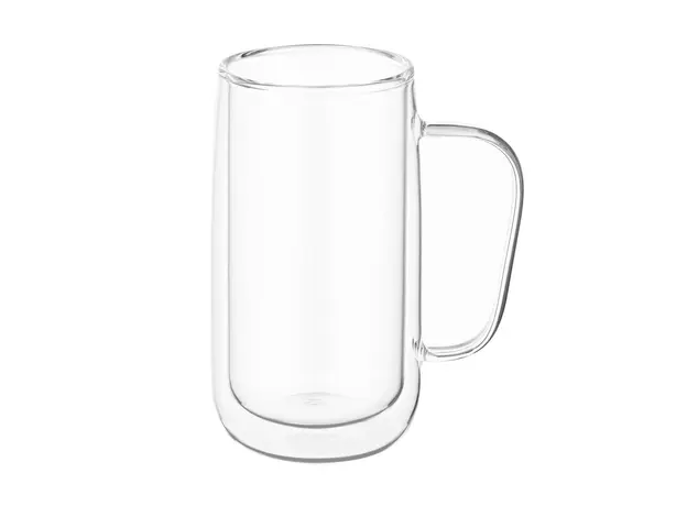 ჭიქების ნაკრები Ardesto Doublewall mug set with handles, 400ml, 2pcs, borosilicate glass, transparent