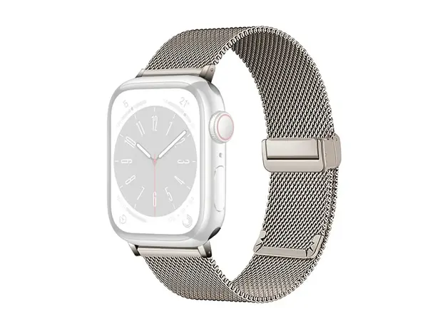 სმარტ საათის სამაჯური TVC KALEBOL Magnetic Buckle Watch Band for Apple Watch Series 10 9 8 7 SE 6 5 4 3 2 1 42mm 41mm 40mm 38mm Stainless Steel Strap - Starlight, 3 image