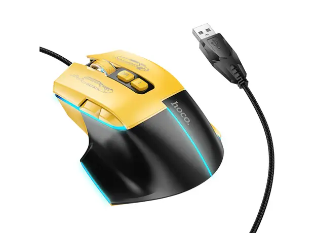 მაუსი HOCO GM31 Overlord luminous black yellow