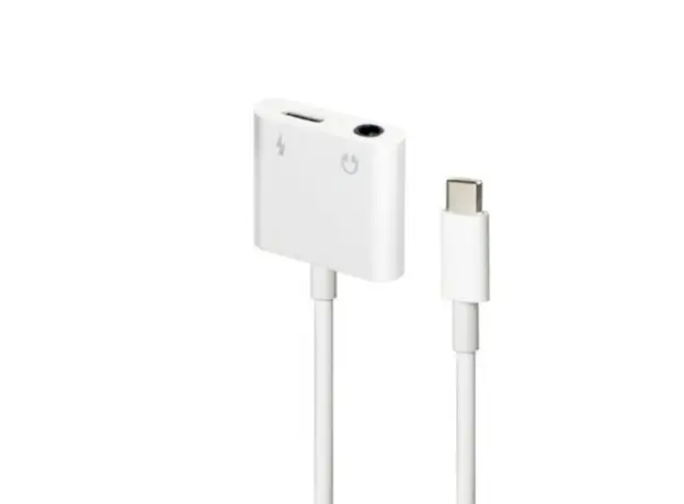 ადაპტერი Gembird A-CM-3.5FP-01 Audio adapter cable USB Type-C to 3.5mm+power socket White, 4 image