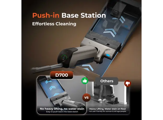 მტვერსასრუტი Uwant D700, 20,000Pa, 700ML, Wet And Dry Vacuum Cleaner With D-Shaped Rolling Brush, Grey, 7 image