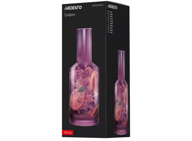 დოქი Ardesto AR2690GPN Carafe, 800ml, Decanter, Pink, 4 image