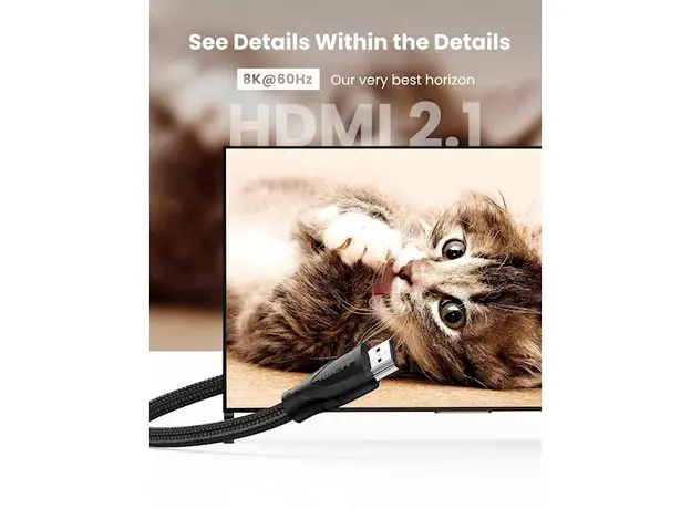 HDMI კაბელი UGREEN HD140 (80405), 8K HDMI 2.1 To HDMI 2.1 Cable, 5m, Black, 5 image