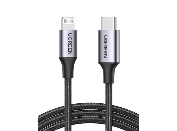 USB კაბელი UGREEN US304 (60760), MFi USB-C to Lightning Cable, 1.5m, Black