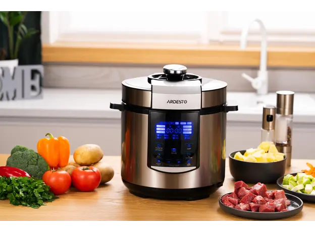 მულტისახარში Ardesto pressure cooker, 900W, bowl-6l, electronic control, recipes book, iron/plastic, silver, 3 image