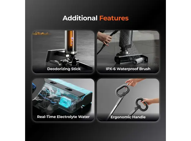 მტვერსასრუტი Uwant D700, 20,000Pa, 700ML, Wet And Dry Vacuum Cleaner With D-Shaped Rolling Brush, Grey, 8 image