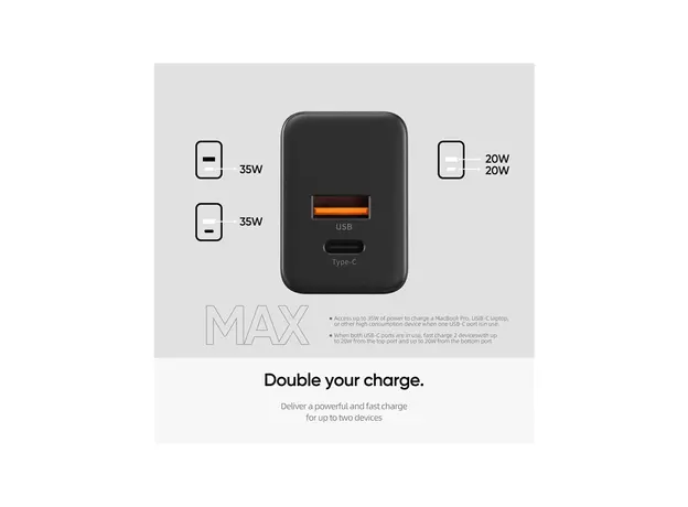 დამტენი Arzopa C35 GaN Power Adapter USB/USB-C 35W, 7 image