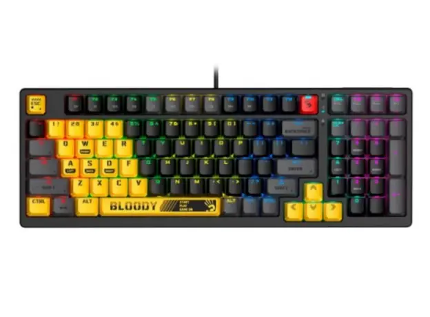 კლავიატურა A4tech Bloody S98 RGB Mechanical Gaming Keyboard Red Switch US Layout Sports Lime, 2 image