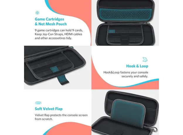 ქეისი UGREEN LP174 (50974), Portable Case for Nintendo Switch, Black, 5 image