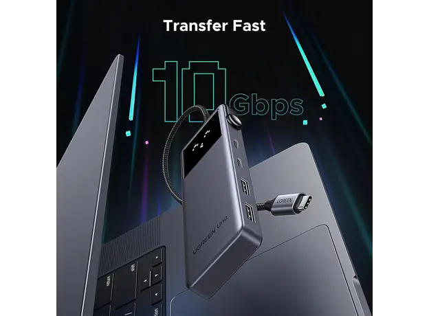 USB-C ჰაბი UGREEN CM888 (35998) Groovy Robot, 6-in-1, HDMI, USB-A, Type-C, HUB, Space Gray, 8 image