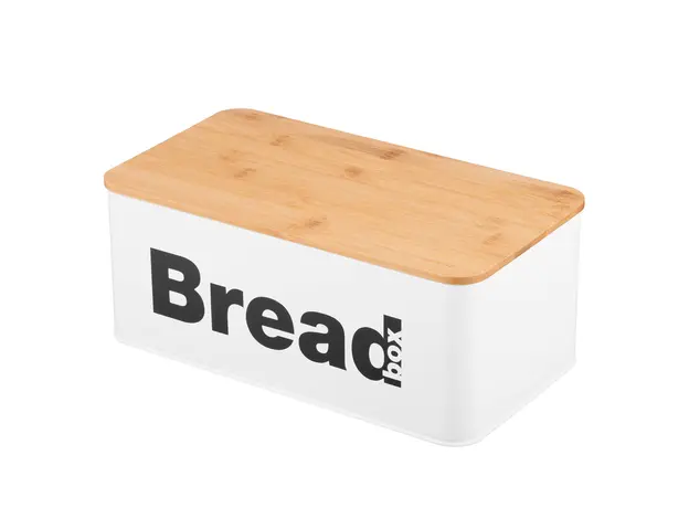 პურის შესანახი Ardesto Bread bin Midori 33х18х13cm, metal, bamboo, white