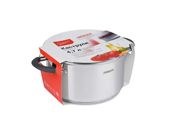 ქვაბი Ardesto AR1947CS Gemini, glass lid, 4.7 l, handles with silicone, 4 image