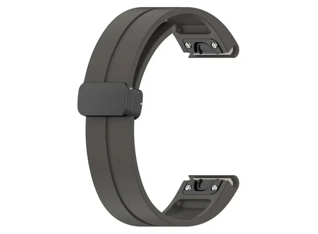 სმარტ საათის სამაჯური 42mm Watch Strap Black Buckle 20mm Magnetic Silicone Band - Dark Grey