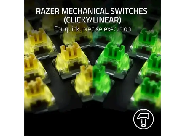 Razer Keyboard mechanical BlackWidow V4 X, 110key, Green Switch, USB-A, EN, RGB, black, 5 image