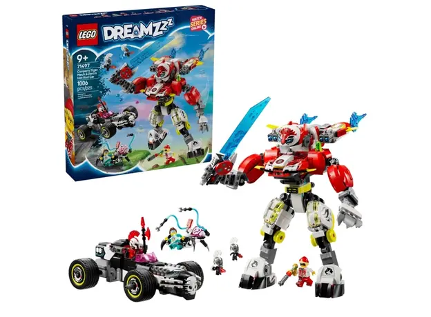 ლეგო LEGO Constructor DREAMZzz Cooper's Tiger Mech & Zero's Hot Rod Car, 2 image