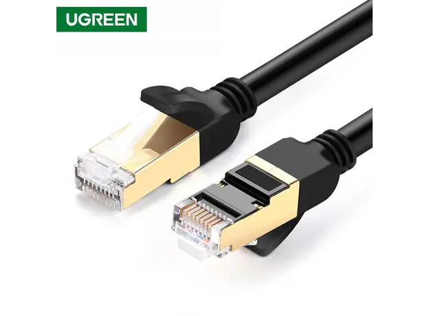 ქსელის კაბელი UGREEN NW107 (11269) Cat7 Patch Cord STP Ethernet Lan Cable 2m (Black)