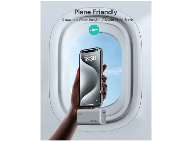 პორტატული დამტენი Aukey PB-Y59 Spark Mini 5000mAh 22.5W Compact Powerbank with USB-C Connector - White, 9 image