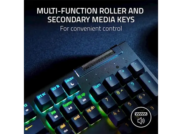 Razer Keyboard mechanical BlackWidow V4 X, 110key, Green Switch, USB-A, EN, RGB, black, 3 image