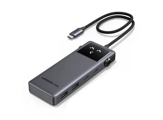 USB-C ჰაბი UGREEN CM888 (35998) Groovy Robot, 6-in-1, HDMI, USB-A, Type-C, HUB, Space Gray, 3 image