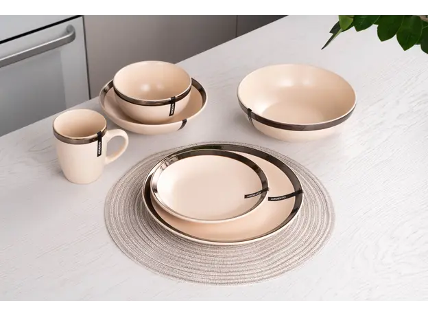 სუპის თასი Ardesto Soup plate Liguria Cream, 20cm, ceramics, creamy, 6 image