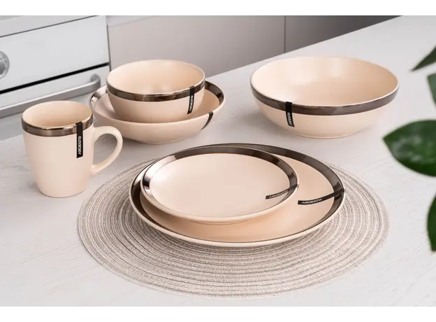 სუპის თასი Ardesto Soup plate Liguria Cream, 20cm, ceramics, creamy, 5 image