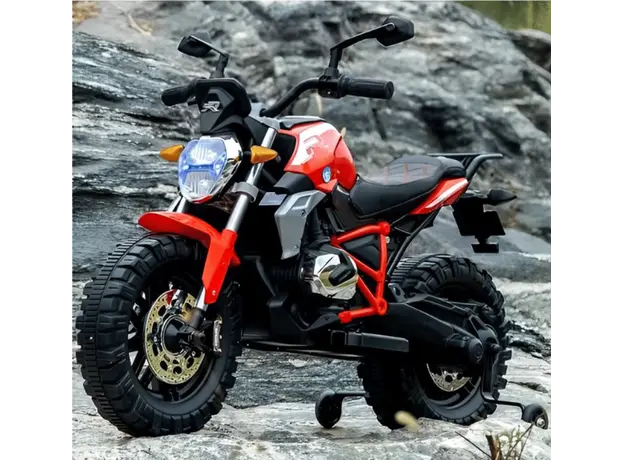 ბავშვის ელექტრო მოტოციკლი 608R ტყავის სავარძლითა და კაუჩუკის საბურავებით, 3 image