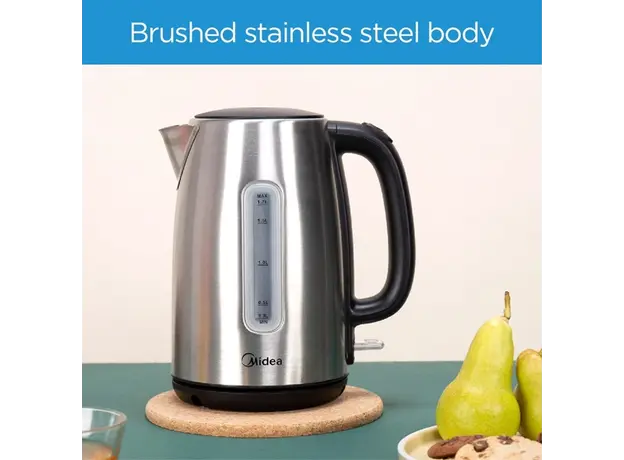 ელექტრო ჩაიდანი Midea MK-17S30A2, 2200W, 1.7L, Electric Kettle, Silver, 4 image