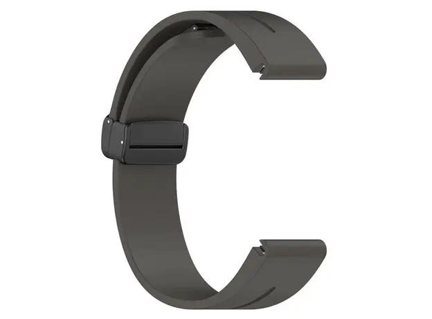 სმარტ საათის სამაჯური 42mm Watch Strap Black Buckle 20mm Magnetic Silicone Band - Dark Grey, 3 image