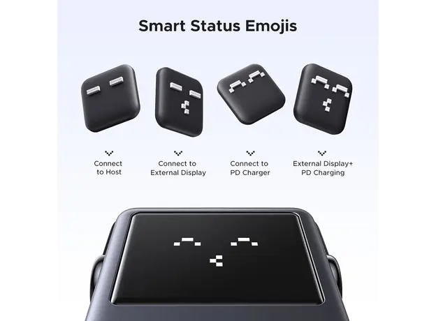 USB-C ჰაბი UGREEN CM888 (35998) Groovy Robot, 6-in-1, HDMI, USB-A, Type-C, HUB, Space Gray, 4 image