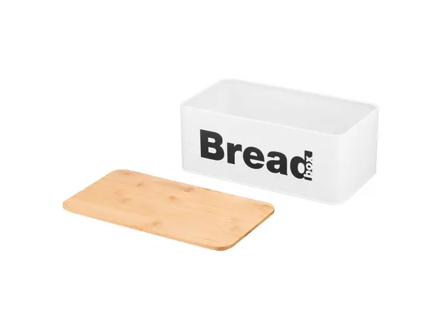 პურის შესანახი Ardesto Bread bin Midori 33х18х13cm, metal, bamboo, white, 9 image