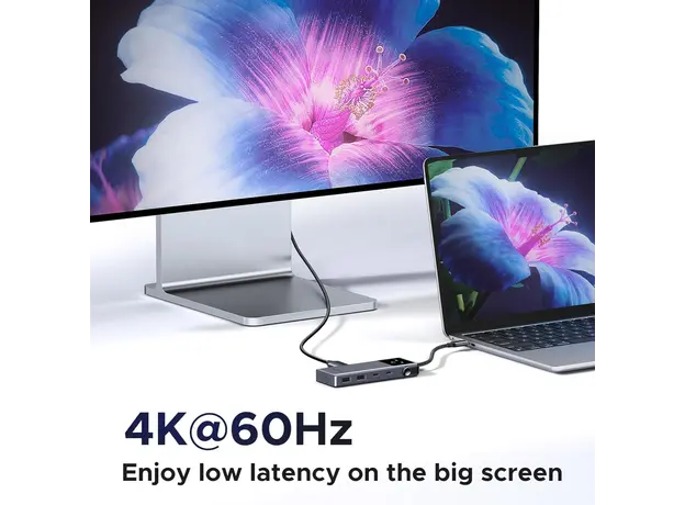 USB-C ჰაბი UGREEN CM888 (35998) Groovy Robot, 6-in-1, HDMI, USB-A, Type-C, HUB, Space Gray, 9 image