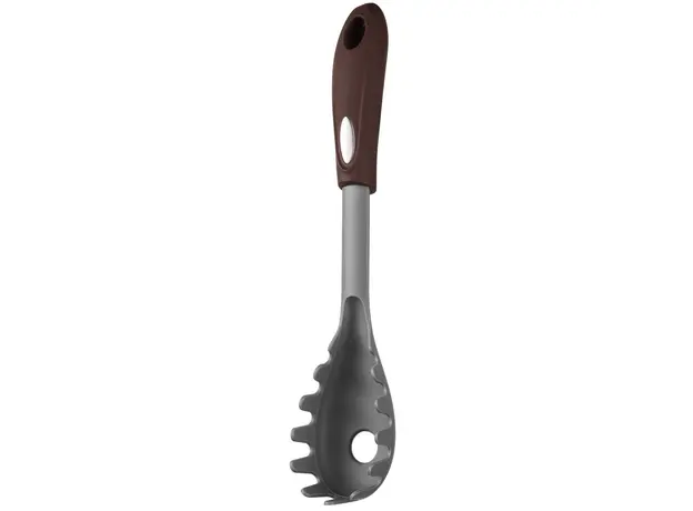 კოვზი პასტისთვის Ardesto Spaghetti spoon Gemini, 28cm, nylon, gray-brown, 4 image