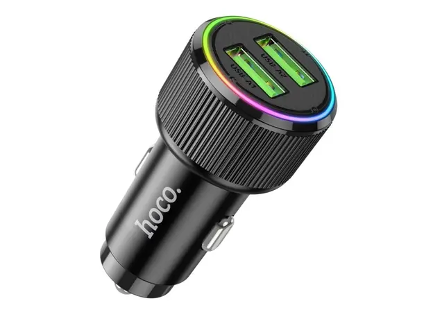 მანქანის დამტენი Hoco NZ14 Guerrero 36W USB dual-port car charger black, 2 image