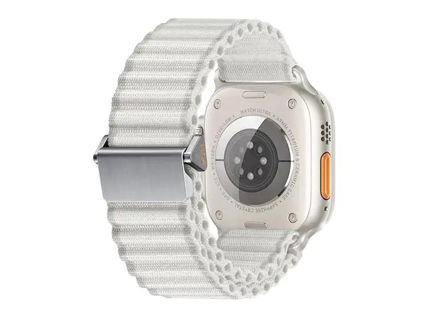 სმარტ საათის სამაჯური TVC Apple Watch Series 10 42mm / 9 8 7 41mm / SE (2023) SE (2022) SE 6 5 4 40mm / 3 2 1 38mm Wavy Texture Nylon Strap - White