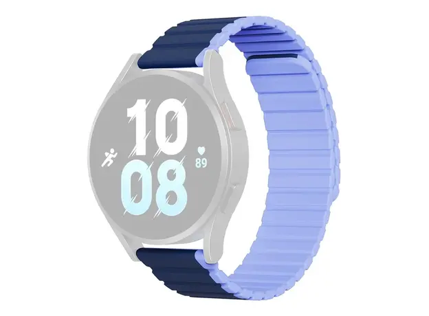 სმარტ საათის სამაჯური DUX DUCIS YA Series 43mm Genuine Cow Leather Strap 20mm Watch Band - Dark Blue+Baby Blue