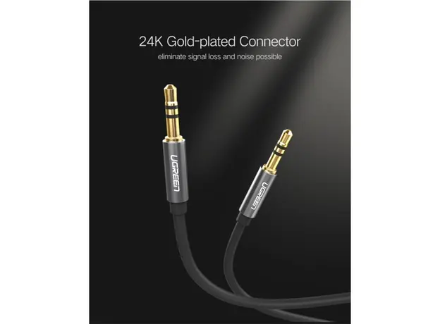 AUX კაბელი UGREEN AV119 (10732) 3.5mm Male to 3.5mm Male Cable 0.5m (Black), 5 image