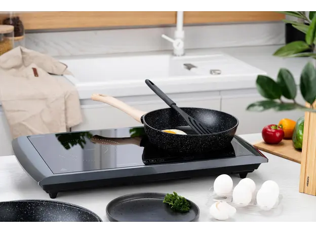 ტაფა Ardesto Deep Fry pan Midori 24cm, aluminium, black, 3 image